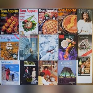 Vintage Lot of 15 1980's Magazines (Bon Appetite, Travel & Leisure, How, & More)